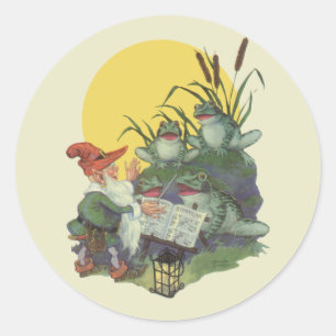 Adesivo Redondo Arte da capa de revista da música do vintage, cor