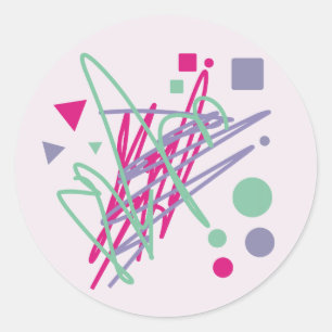 Adesivo Redondo arte da mistura do respingo do vintage dos anos 80