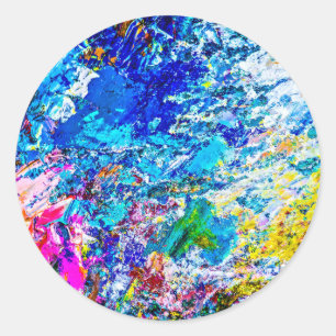 Adesivo Redondo Arte da paleta de cores