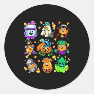 Adesivo Redondo Arte de Balde de Lanche Divertido de Halloween par