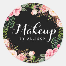 Adesivo Redondo Arte De Caligrafia De Artista Makeup