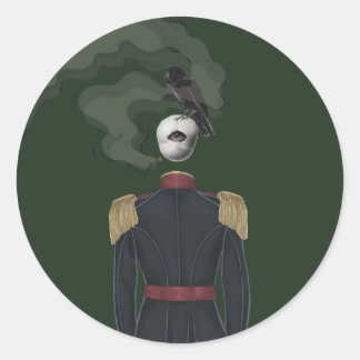 Adesivo Redondo arte de colagem de arte escura com fundo