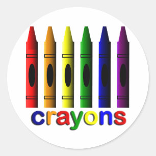 Adesivo Redondo Arte de Crayons para Crianças Sticker