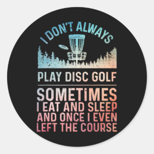 Adesivo Redondo Arte de Disc Golf para Homens Mulheres Jogador de 