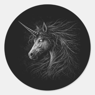 Adesivo Redondo Arte de fantasia medieval grunge com estilo de uni