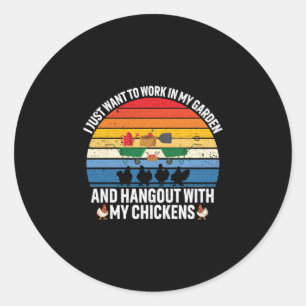 Adesivo Redondo Arte De Galinha Com Meus Frangos