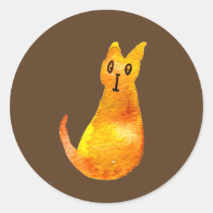 Adesivo Redondo Arte de ilustração de aquarela gengibre