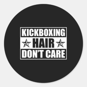 Adesivo Redondo Arte de Kickboxing Engraçada para Homens Mulheres
