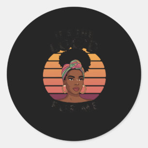 Adesivo Redondo Arte de Melanina, Rainha Negra Afro-Africana