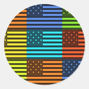 Adesivo Redondo Arte de padrão de vetor de seleção com várias core
