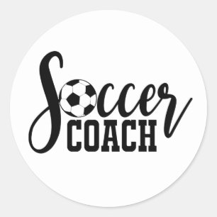 Adesivo Redondo Arte de palavra do treinador de futebol legal