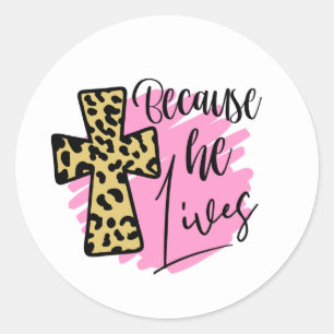 Adesivo Redondo Arte de palavras Cool Jesus lives