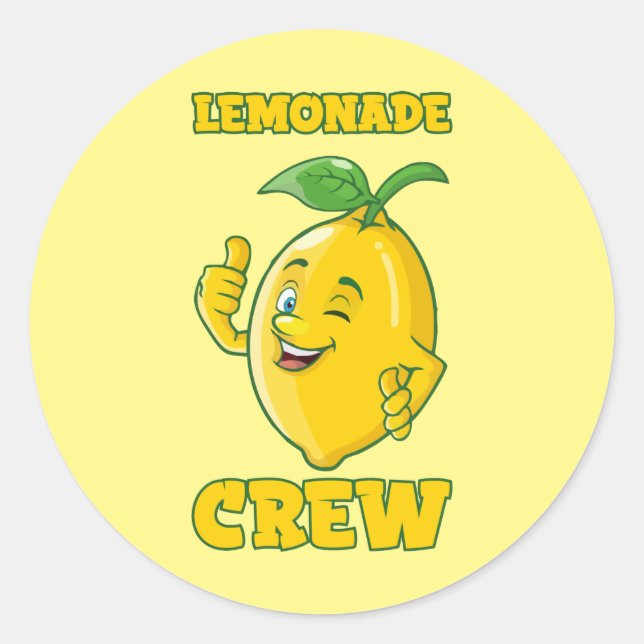 Adesivo Redondo Arte de palavras de uma equipe de limonada (Frente)