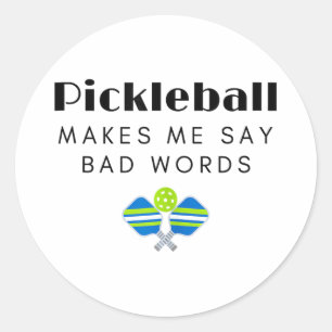 Adesivo Redondo Arte de pickleball para homens mulheres amante de