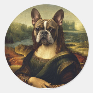 Adesivo Redondo Arte de Pug Inspirada em Retratos da Renascença