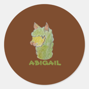 Adesivo Redondo Arte de rosto de alpaca fofa