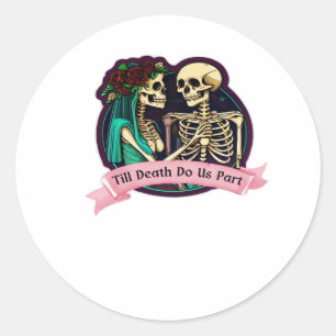 Adesivo Redondo Arte de São Valentim Até que a Morte nos Separe –