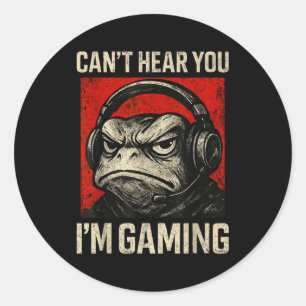 Adesivo Redondo Arte de Sapo Divertido para Gamer Mpy Homens Mulhe