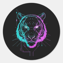 Arte de tigre digital néon