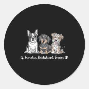 Adesivo Redondo Arte de Triagem de Cachorros Adorável