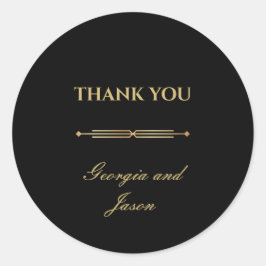 Adesivo Redondo Arte deco, casamento na moda moderno