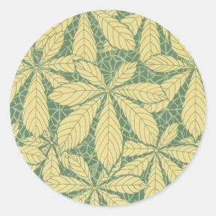 Adesivo Redondo arte deco natureza deixa arte padrão