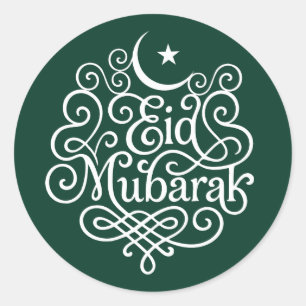 Adesivo Redondo Arte Decorativa Eid Mubarak