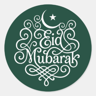 Adesivo Redondo Arte Decorativa Eid Mubarak
