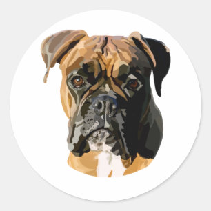 Adesivo Redondo Arte Digital Desenhada à Mão do Cachorro