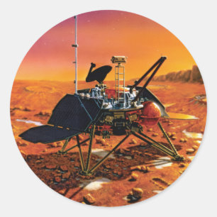 Adesivo Redondo Arte do Conceito Artístico do Mars Polar Lander da