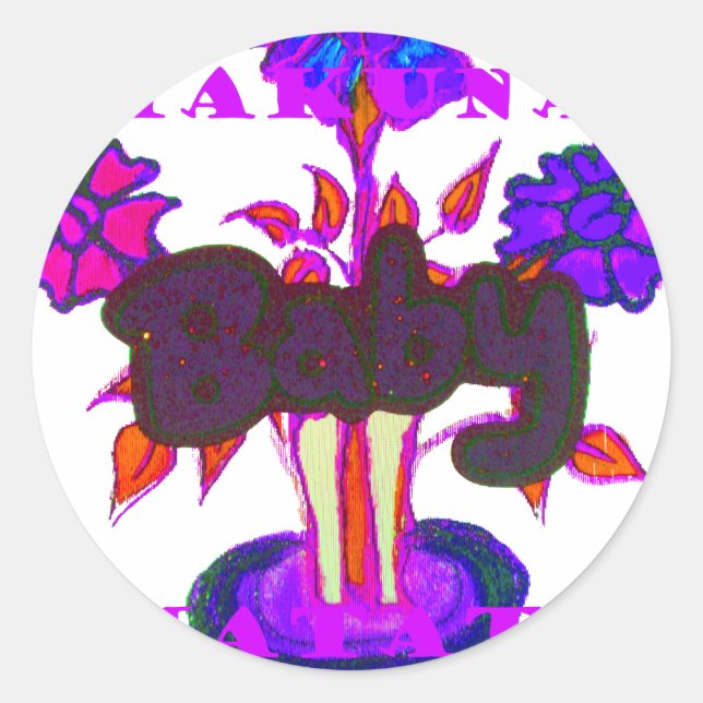 Adesivo Redondo Arte do Coração Queniano: Eu Amo o Quênia (Frente)