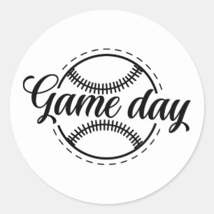 Adesivo Redondo arte do dia do jogo de basebol