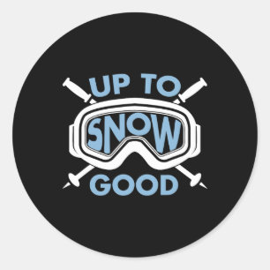 Adesivo Redondo Arte Do Esqui Para Homens Mulheres Crianças Esport