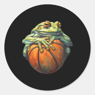 Adesivo Redondo Arte do Jogador Sketll Frog Bll Desenho Aro de Ske