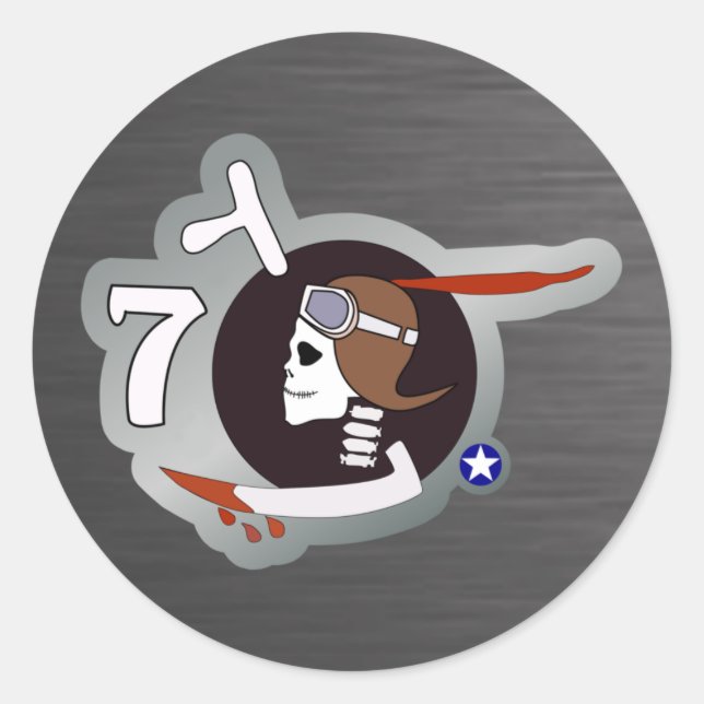 Adesivo Redondo Arte do nariz de Paris P-40 WWII (Frente)