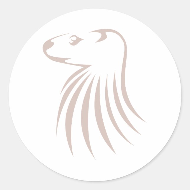 Adesivo Redondo Arte do Rio Norte-Americano no Estilo de Desenho d (Frente)