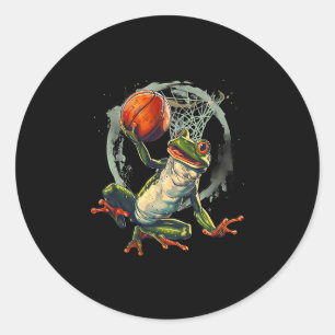 Adesivo Redondo Arte do Slam Dunk do Sapo Rã Sketll Hoop
