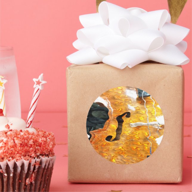 Adesivo Redondo Arte do som: Cello (Festa)