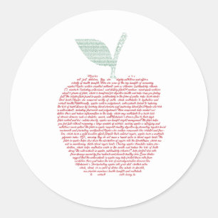 Adesivo Redondo Arte em nuvem de Apple Word