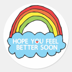 Adesivo Redondo Arte em nuvem do Rainbow Enviando Bem-Vindo