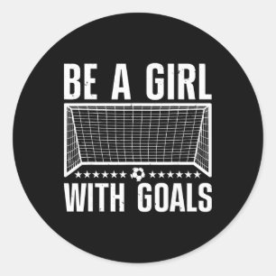 Adesivo Redondo Arte engraçada de futebol para mulheres Jogadoras