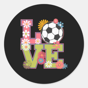 Adesivo Redondo Arte engraçada de futebol para mulheres Jogadoras