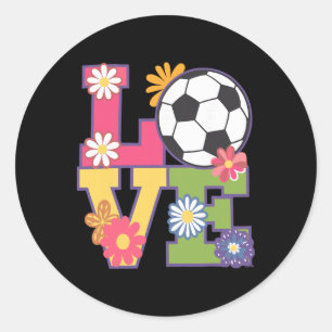 Adesivo Redondo Arte engraçada de futebol para mulheres, jogadoras