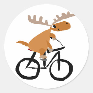 Adesivo Redondo Arte engraçada do original da bicicleta da