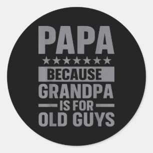 Adesivo Redondo Arte engraçada do Papai para o avô dos netos Dia d