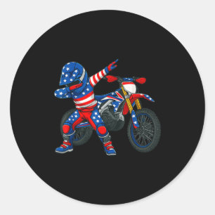 Adesivo Redondo Arte engraçado de moto de terra Piloto Motocross M