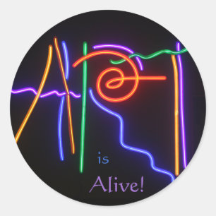 Adesivo Redondo Arte está viva!