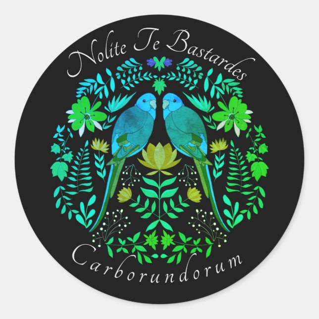 Adesivo Redondo Arte feminista Nolite Te Bastardes Carborundorum (Frente)