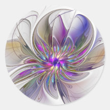 Arte floral abstrata fractal energética e colorida