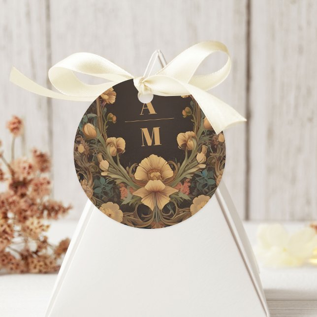 Adesivo Redondo Arte Floral Decorativa Nouveau Casamento (Criador carregado)